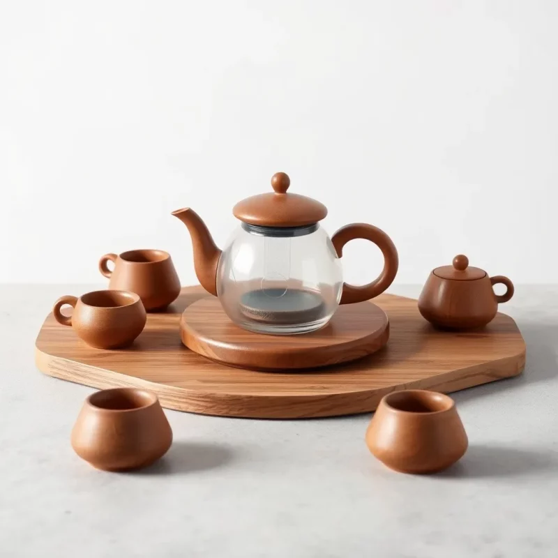 Handcrafted Wooden Tea Set